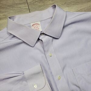 Brooks Brothers Madison Men's 18-36 Light Lavender Pinstripe Dress Shirt Ls